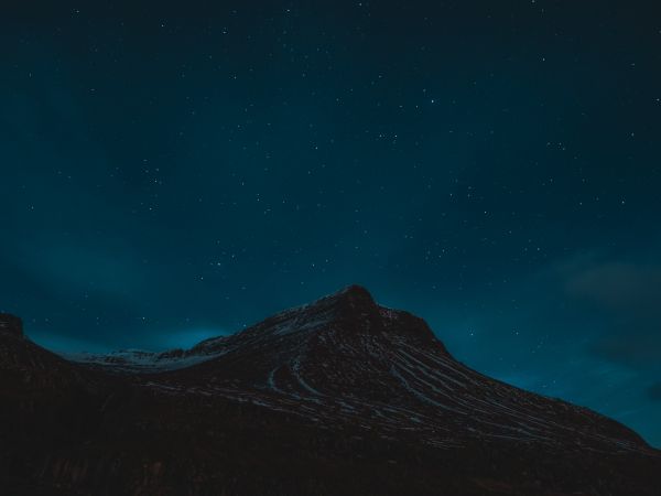 Обои 800x600 Исландия, горы, звездная ночь