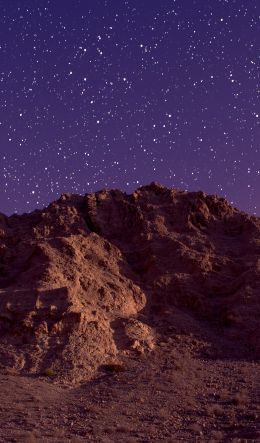 starry sky, rocks Wallpaper 600x1024