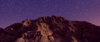 starry sky, rocks Wallpaper 2560x1080