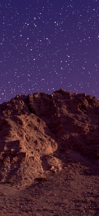 starry sky, rocks Wallpaper 828x1792