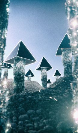 pyramids, mushrooms Wallpaper 600x1024