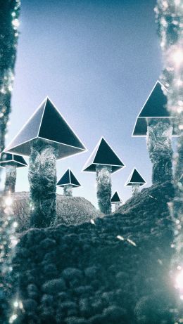 pyramids, mushrooms Wallpaper 640x1136