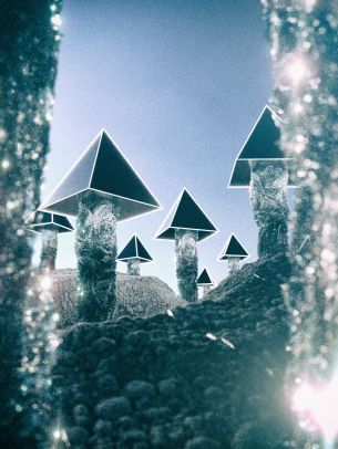 pyramids, mushrooms Wallpaper 1668x2224