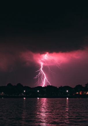 thunderstorm, lightning, night Wallpaper 1640x2360