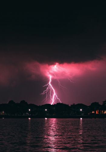thunderstorm, lightning, night Wallpaper 1668x2388