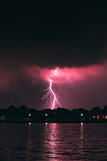 thunderstorm, lightning, night Wallpaper 640x960