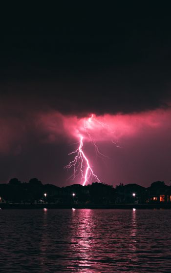 thunderstorm, lightning, night Wallpaper 1600x2560