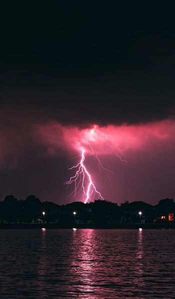 thunderstorm, lightning, night Wallpaper 600x1024