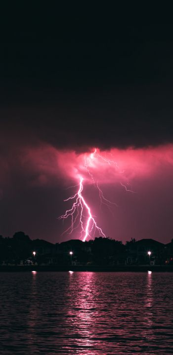 thunderstorm, lightning, night Wallpaper 1440x2960