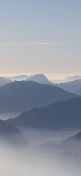 Обои 1080x2340 горы, Италия, облака