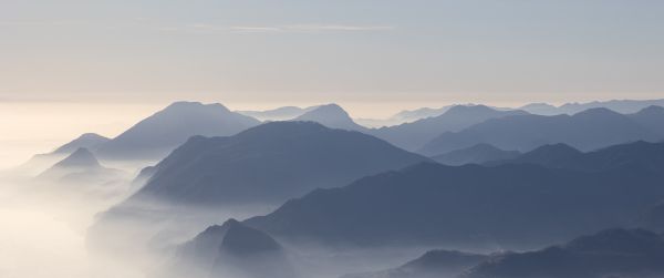 mountains, Italy, clouds Wallpaper 3440x1440