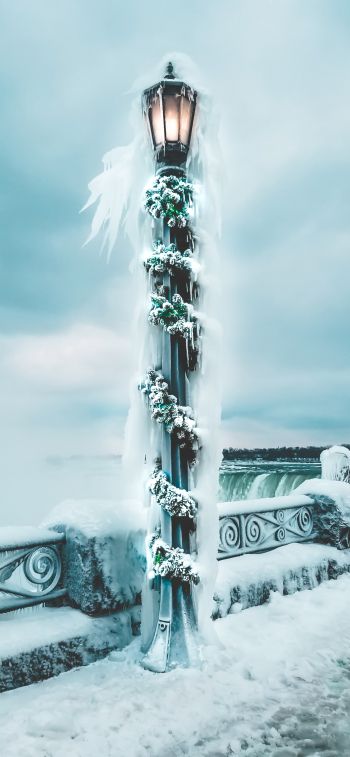 Niagara Falls, Canada, lantern Wallpaper 1284x2778