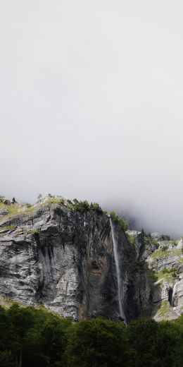 France, mountains, waterfall, forest Wallpaper 720x1440