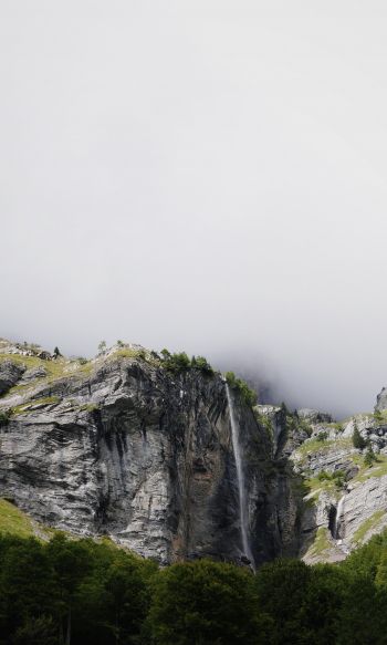 France, mountains, waterfall, forest Wallpaper 1200x2000