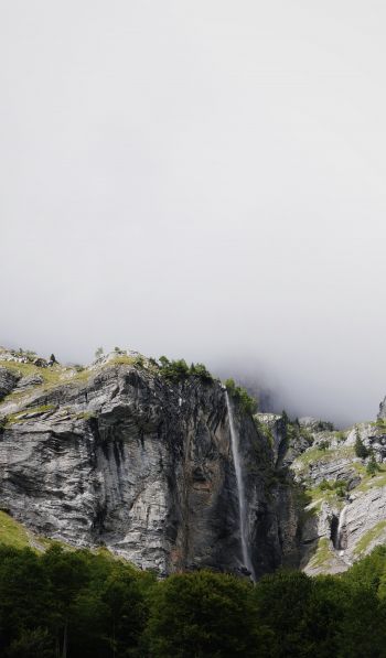 France, mountains, waterfall, forest Wallpaper 600x1024