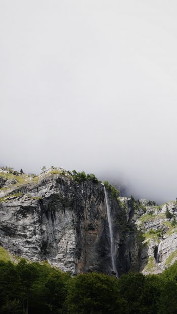 France, mountains, waterfall, forest Wallpaper 720x1280