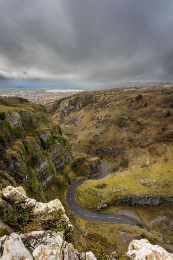 Cheddar, Great Britain, gorge Wallpaper 640x960