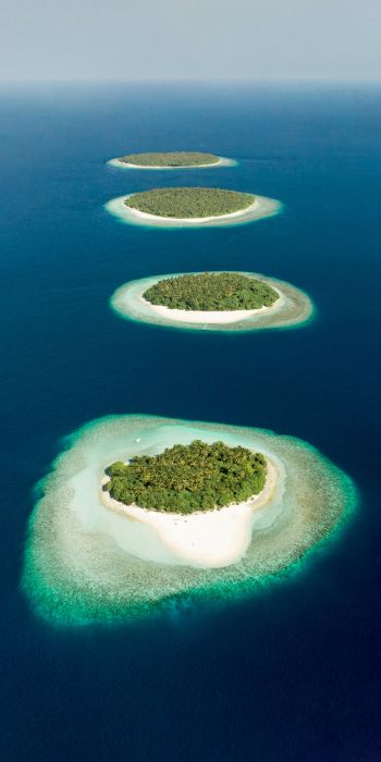 Обои 720x1440 Мальдивы, вид с высоты птичьего полета, острова