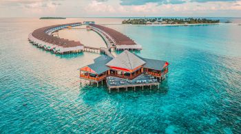Обои 1600x900 Мальдивы, океан, курорт