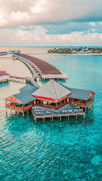 Обои 640x1136 Мальдивы, океан, курорт