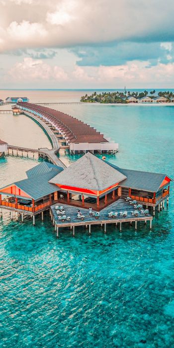 Обои 720x1440 Мальдивы, океан, курорт