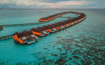 Обои 2560x1600 Мальдивы, морской пейзаж, лазурный