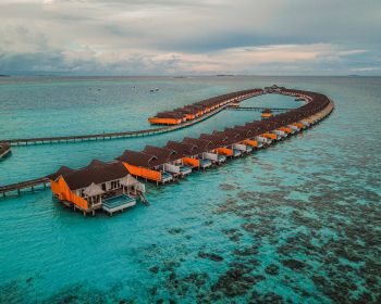 Обои 1280x1024 Мальдивы, морской пейзаж, лазурный