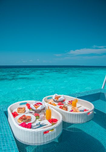 Maldives, azure, aesthetics Wallpaper 1640x2360