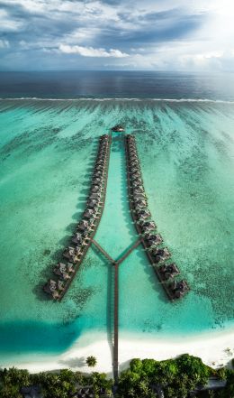 Maldives, resort, bird's eye view Wallpaper 4645x7896