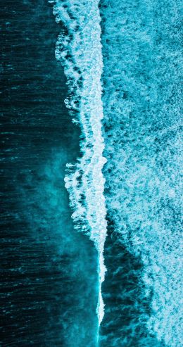 sea waves, top view, blue Wallpaper 2104x3992