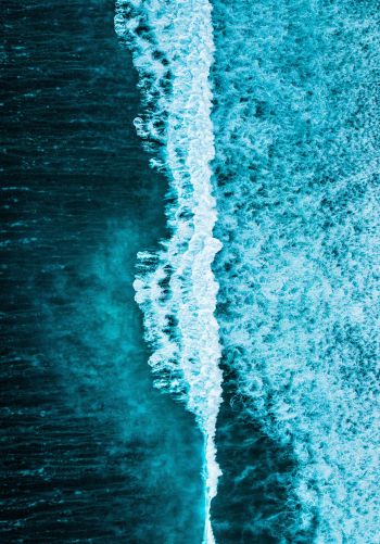 sea waves, top view, blue Wallpaper 1668x2388
