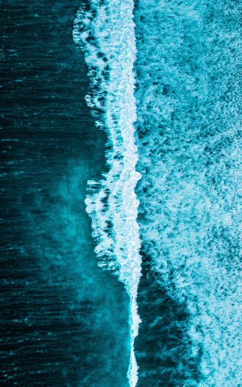 sea waves, top view, blue Wallpaper 800x1280