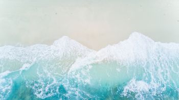 sea waves, Maldives, shore Wallpaper 2560x1440