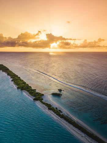 Maldives, sunset, landscape Wallpaper 1620x2160