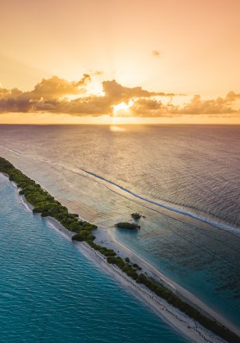 Maldives, sunset, landscape Wallpaper 1668x2388