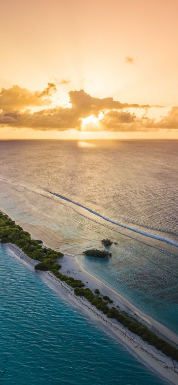 Maldives, sunset, landscape Wallpaper 1242x2688