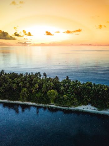 Maldives, island, sunset Wallpaper 2048x2732