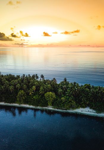 Maldives, island, sunset Wallpaper 1668x2388