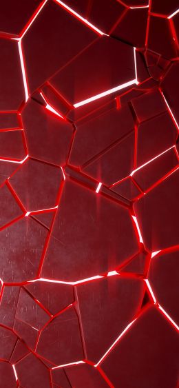 3D, abstraction, red Wallpaper 1080x2340