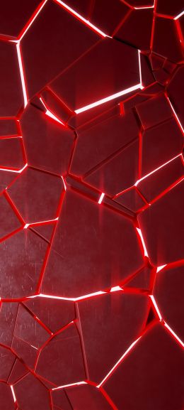 3D, abstraction, red Wallpaper 1440x3200