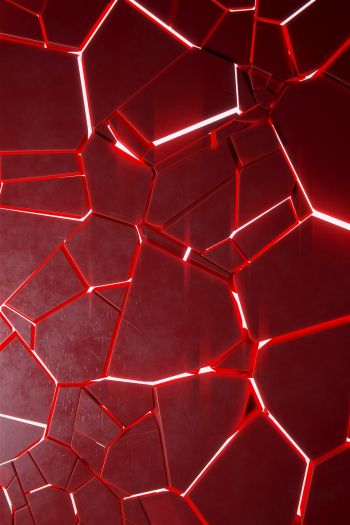 3D, abstraction, red Wallpaper 640x960