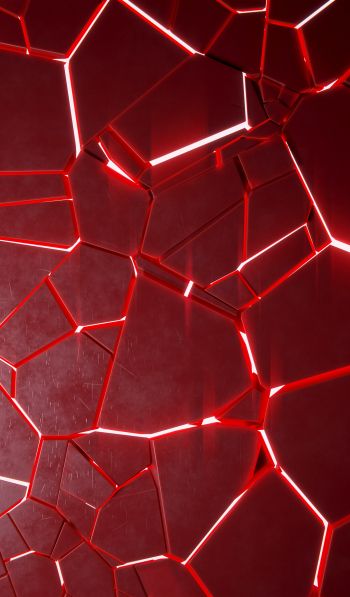 3D, abstraction, red Wallpaper 600x1024