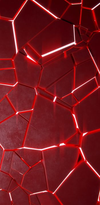 3D, abstraction, red Wallpaper 1080x2220