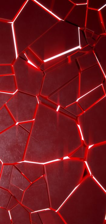 3D, abstraction, red Wallpaper 720x1520