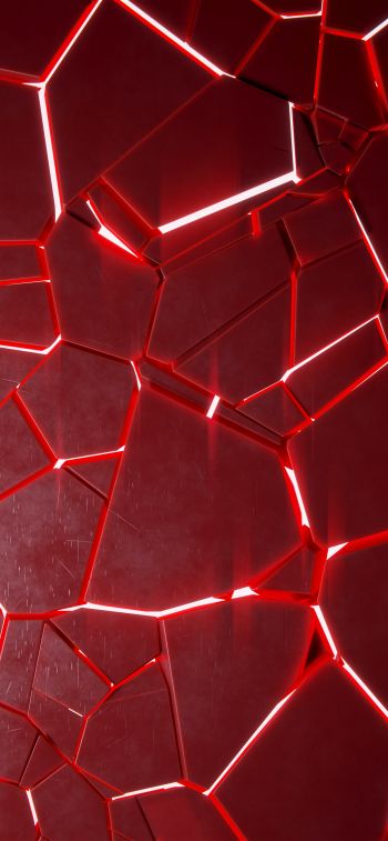 3D, abstraction, red Wallpaper 1242x2688