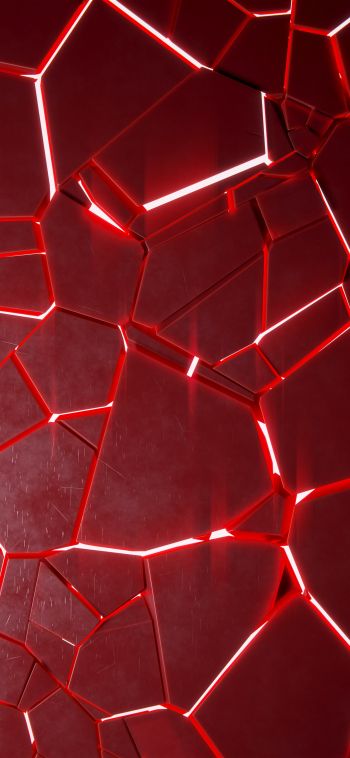 3D, abstraction, red Wallpaper 1080x2340