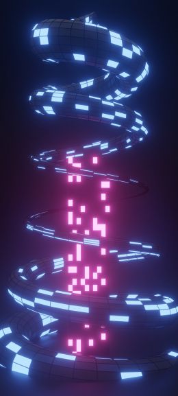 3D, helix, abstraction Wallpaper 1440x3200