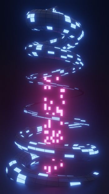 3D, helix, abstraction Wallpaper 640x1136