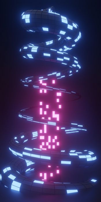3D, helix, abstraction Wallpaper 720x1440