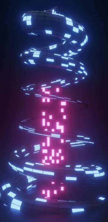3D, helix, abstraction Wallpaper 1440x2960